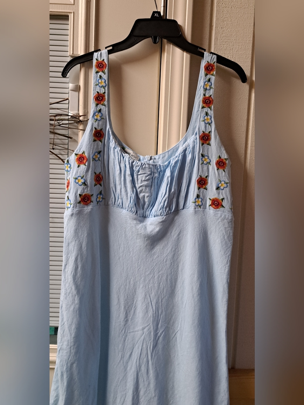 ❤️Fanm Mon Lulu Dress Tuckernuck Linen Lined Embroidered Maxi Sz XL - Picture 4 of 14